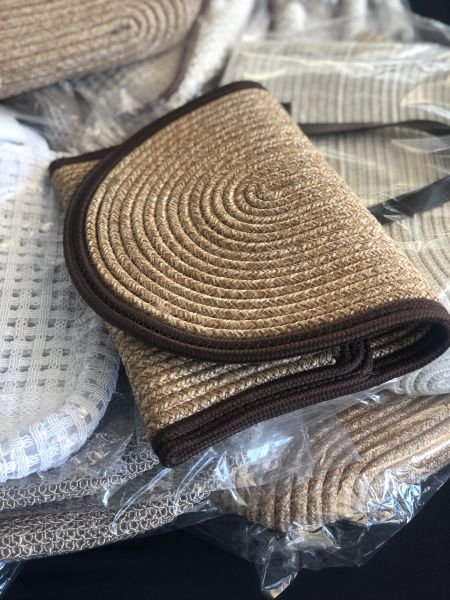 Misbon Handmade Clutch Hasır Çanta Vizon