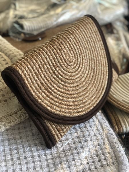 Misbon Handmade Clutch Hasır Çanta Vizon