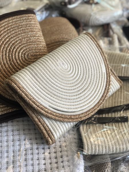 Misbon Handmade Clutch Hasır Çanta Krem