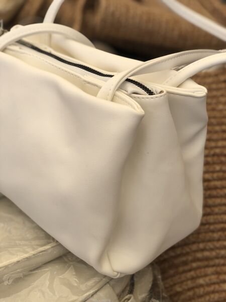 Vintage Baget Çanta Beyaz