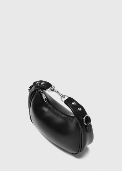 Kilit Detaylı Çapraz Çanta Siyah