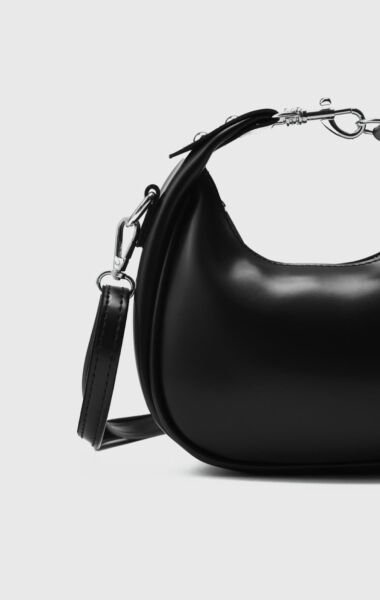 Kilit Detaylı Çapraz Çanta Siyah