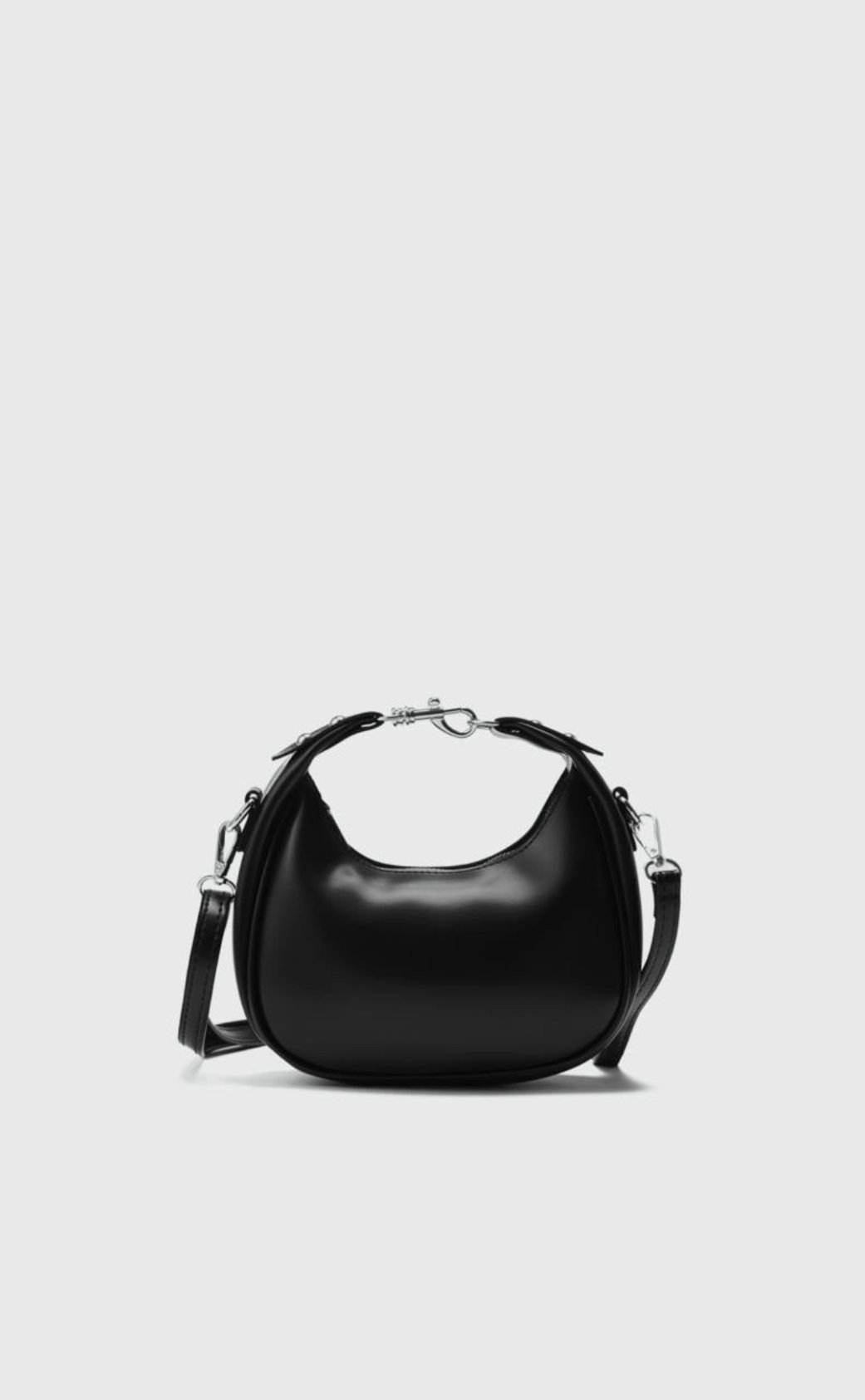 Kilit Detaylı Çapraz Çanta Siyah