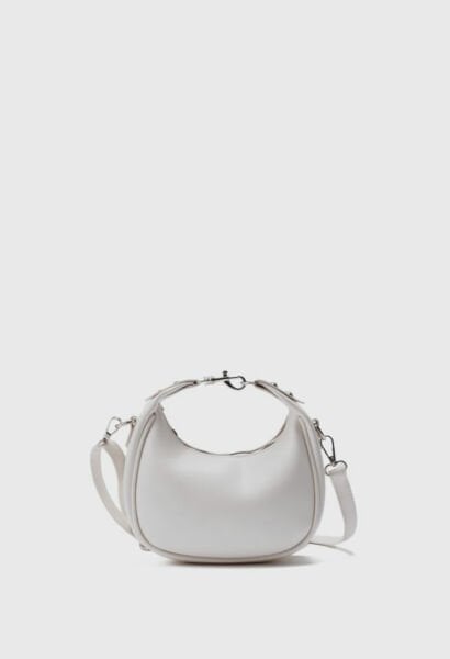 Kilit Detaylı Çapraz Çanta Krem