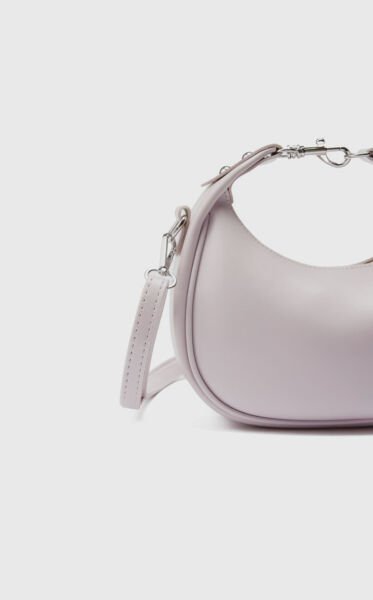 Kilit Detaylı Çapraz Çanta Lila