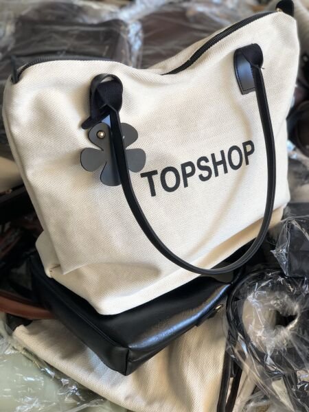 Topshop Kanvas Omuz Çantası Siyah