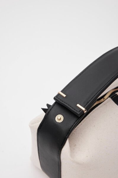 Kanvas El Ve Omuz Çantası Siyah