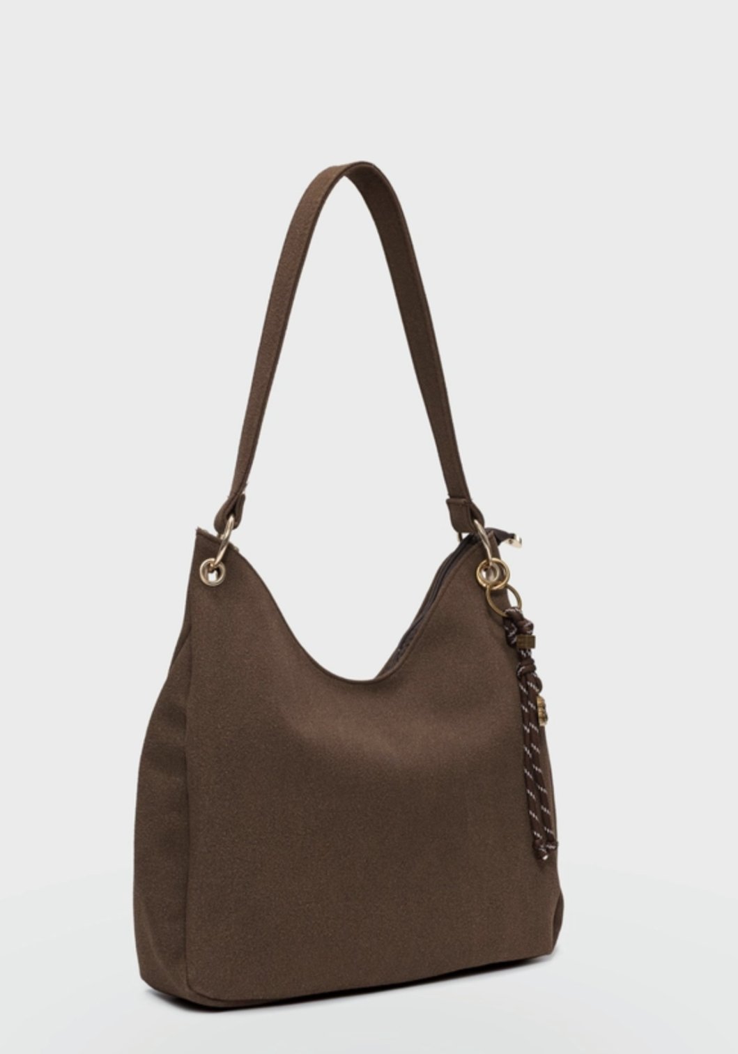 Charmlı Omuz Çantası Kahve