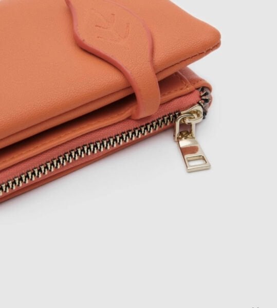 Yumuşak Deri Kadın Cüzdanı Turuncu