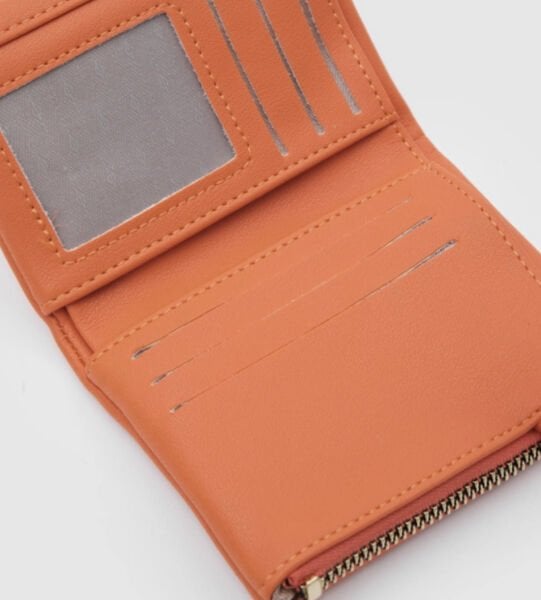 Yumuşak Deri Kadın Cüzdanı Turuncu