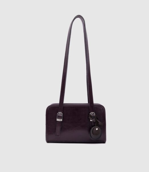Retro Mini Omuz Çantası Mürdüm