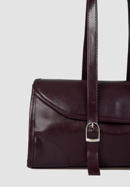 Vintage Baget Çanta Mürdüm