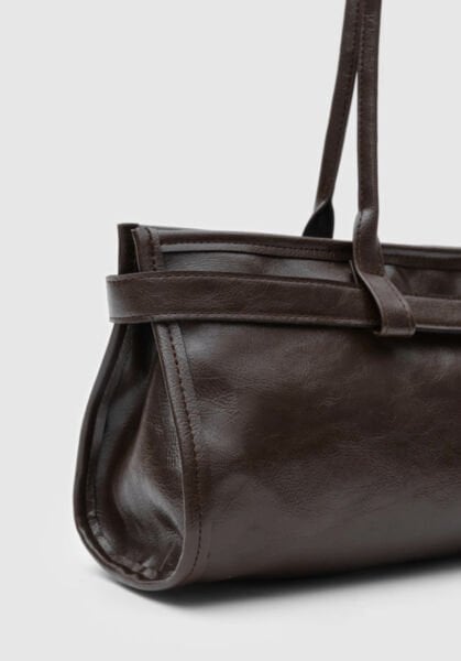 Vintage Baget Çanta Kahve