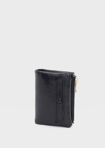 Düğmeli Kadın Cüzdanı Siyah