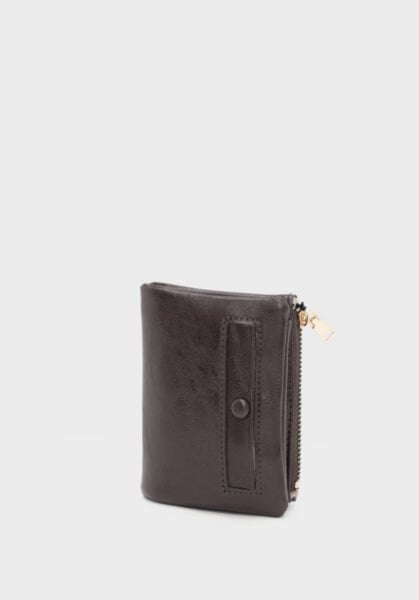 Düğmeli Kadın Cüzdanı Kahve