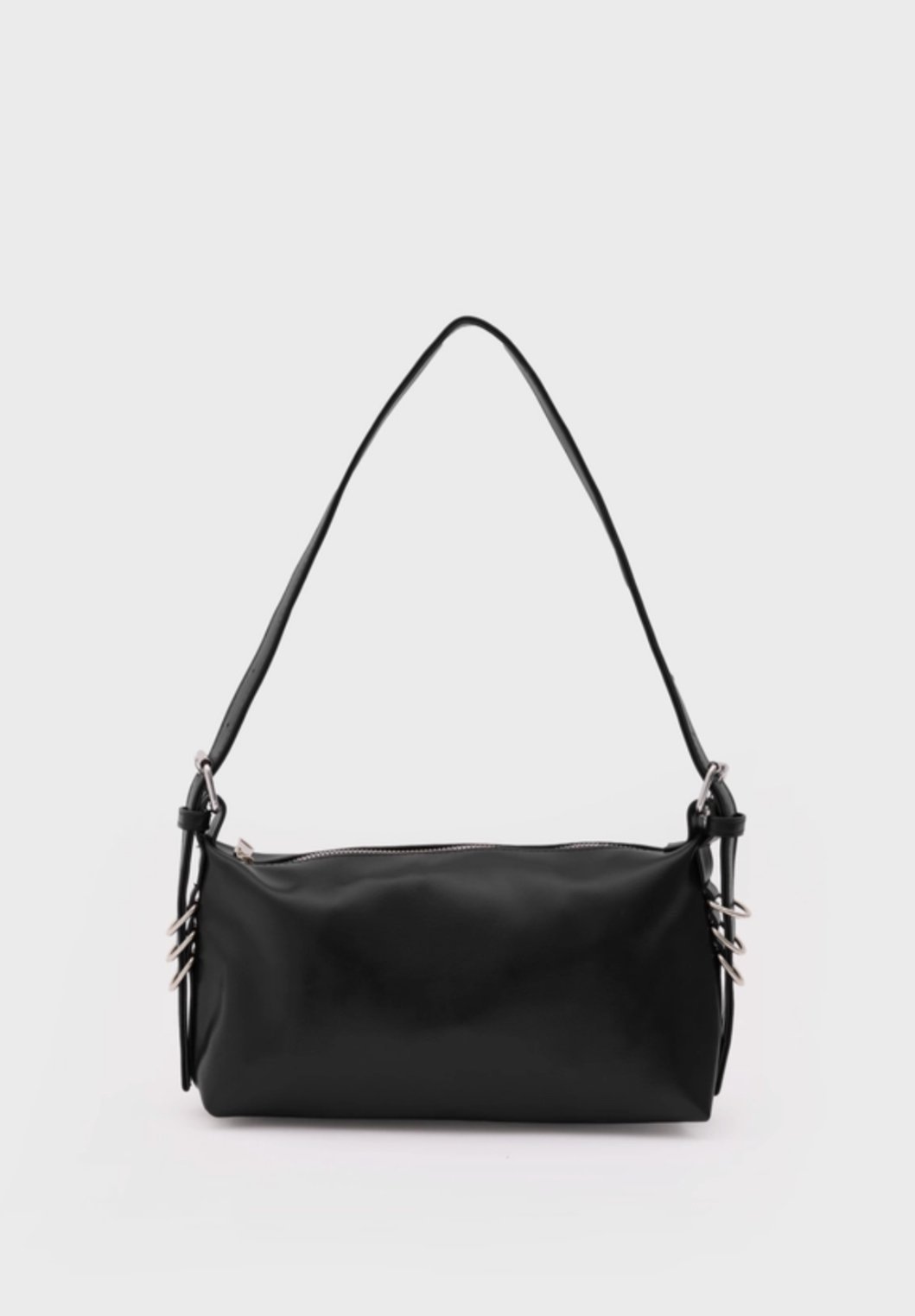 Halka Detaylı Baget Çanta Siyah