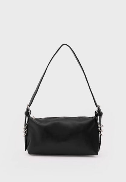 Halka Detaylı Baget Çanta Siyah