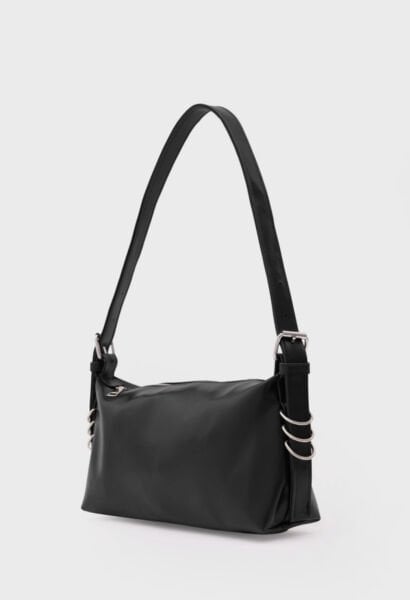 Halka Detaylı Baget Çanta Siyah