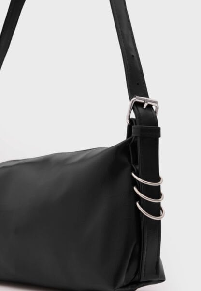 Halka Detaylı Baget Çanta Siyah