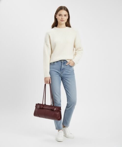 Vintage Baget Çanta Bordo