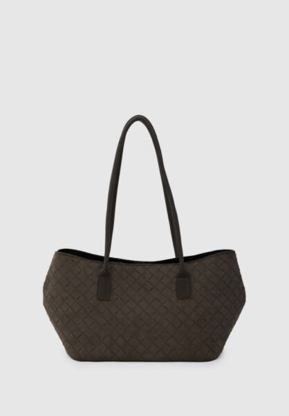 Süet Shopper Omuz Çantası Acı Kahve