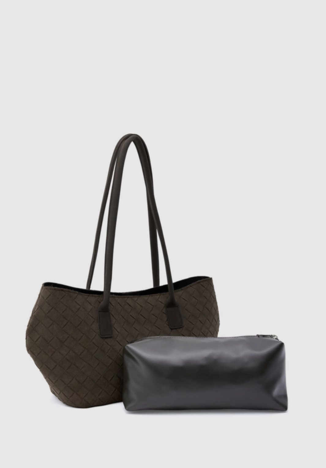 Süet Shopper Omuz Çantası Acı Kahve