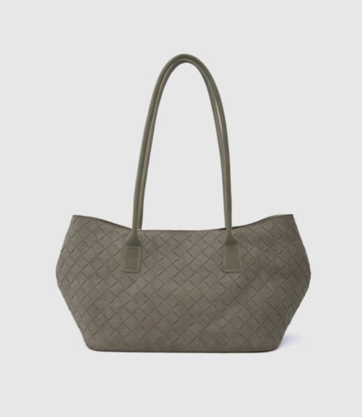 Süet Shopper Omuz Çantası Vizon