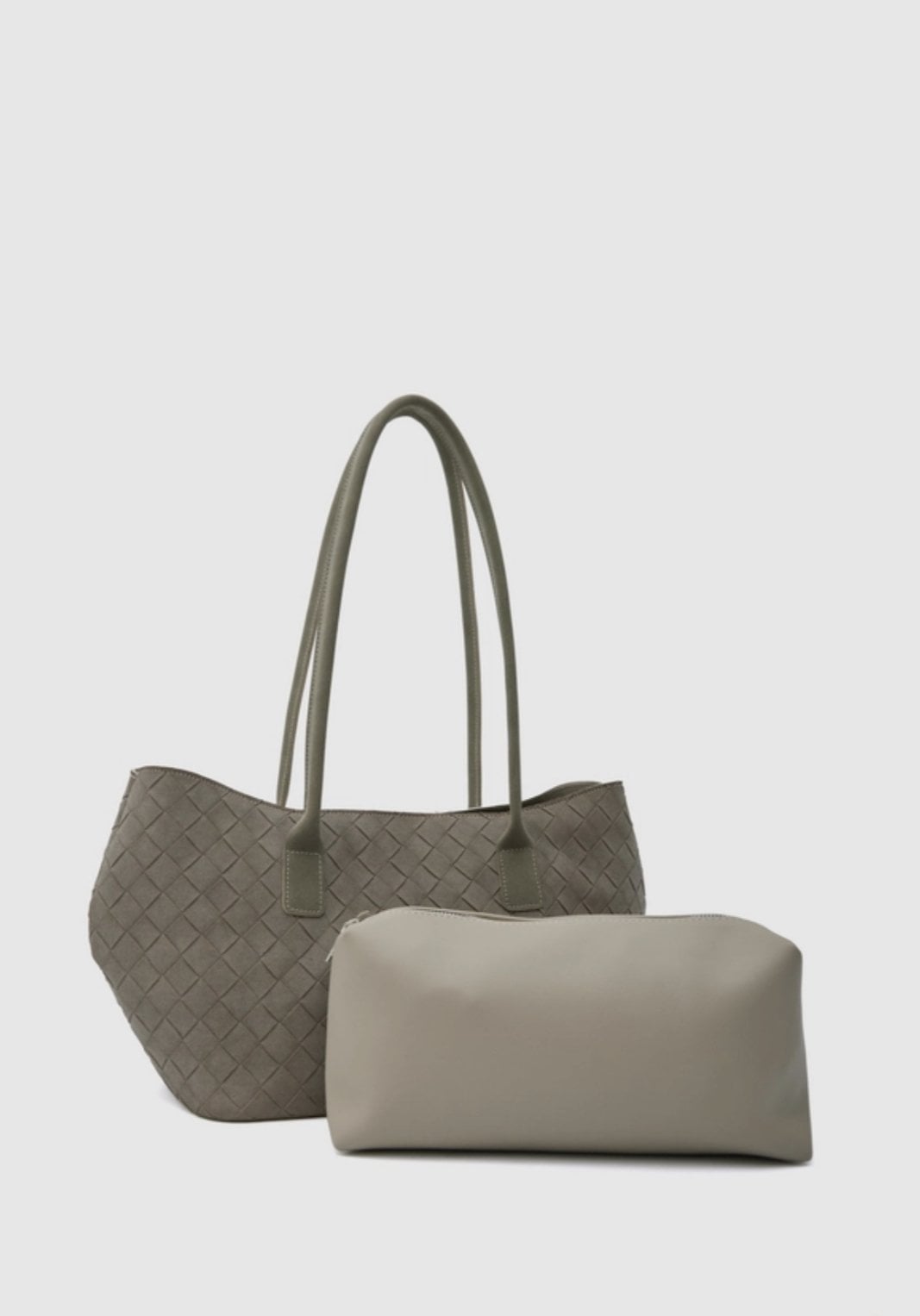 Süet Shopper Omuz Çantası Vizon