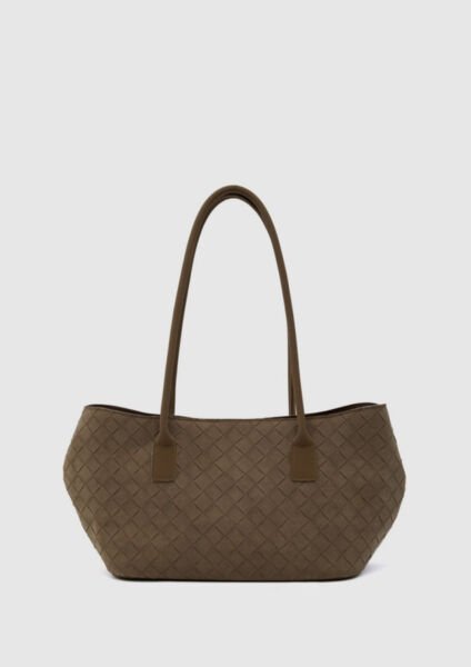 Süet Shopper Omuz Çantası Taba