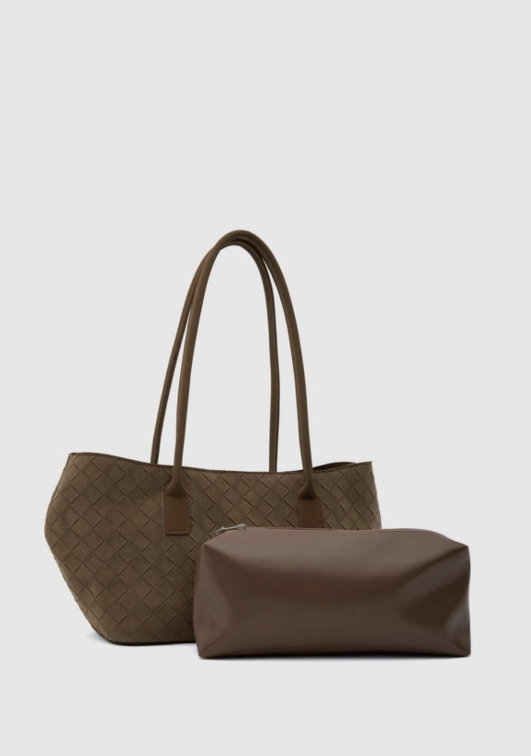 Süet Shopper Omuz Çantası Taba