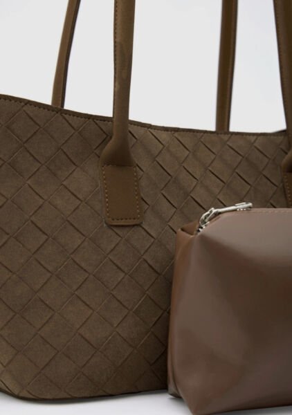 Süet Shopper Omuz Çantası Taba