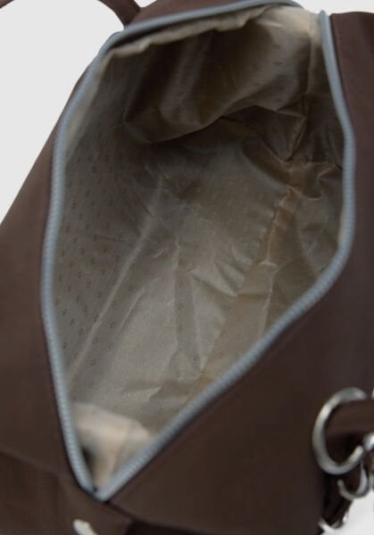 Süet Charmlı Omuz Çantası Kahve