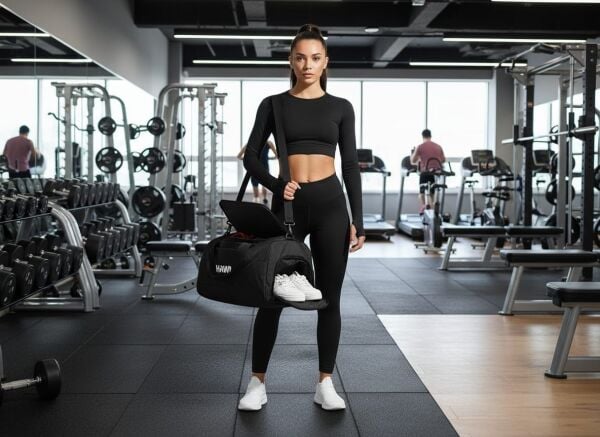 Spor Ayakkabı Gözlü Gym Fıtness Valiz Seyahat Çok Amaçlı El Ve Omuz Valizi Siyah
