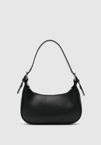 Oval Baget Çanta Siyah