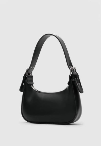 Oval Baget Çanta Siyah