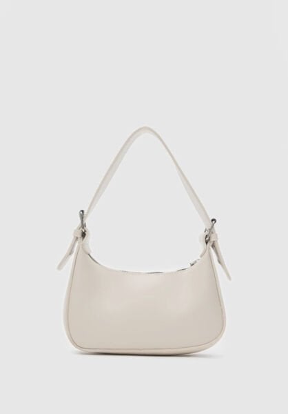 Oval Baget Çanta Krem