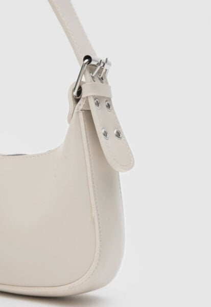 Oval Baget Çanta Krem