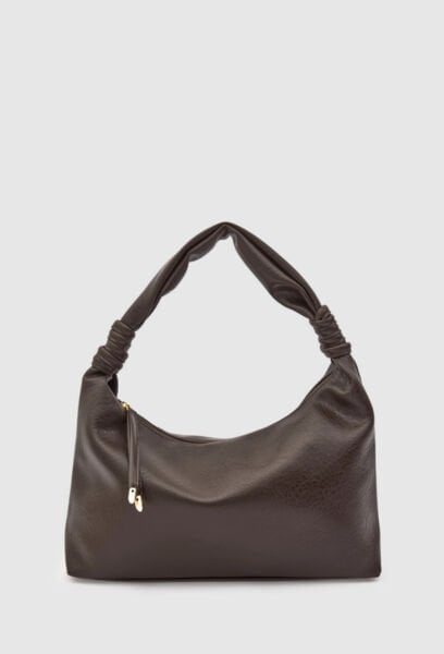 Oval Omuz Çantası Kahve