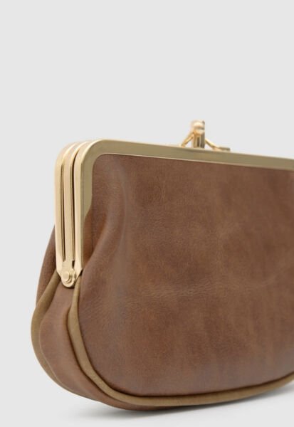 Vintage Burslu Kadın Cüzdanı Taba