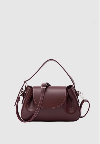 Oval Çapraz Çanta Bordo