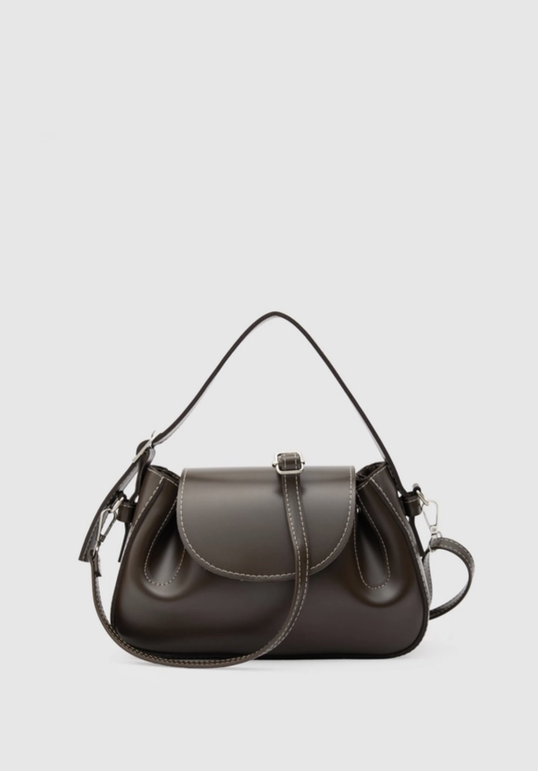 Oval Çapraz Çanta Kahve