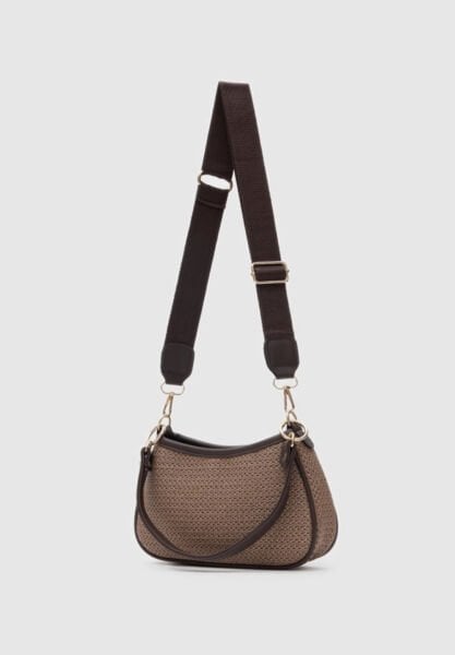 Hasır Görünümlü Baget Ve Çapraz Çanta Vizon