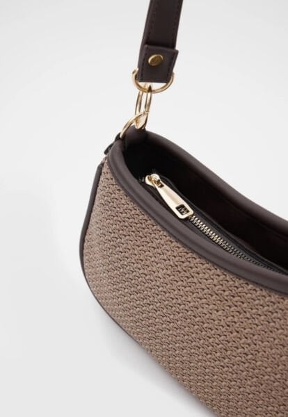 Hasır Görünümlü Baget Ve Çapraz Çanta Vizon