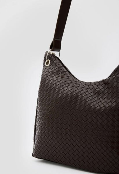 Örgülü Omuz Çantası Kahve