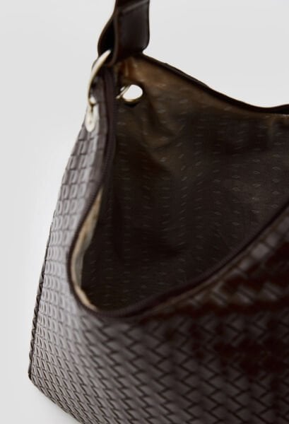 Örgülü Omuz Çantası Kahve