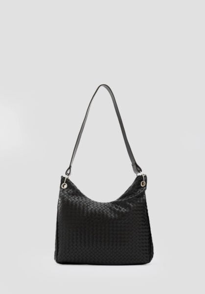 Örgülü Omuz Çantası Siyah