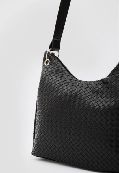 Örgülü Omuz Çantası Siyah