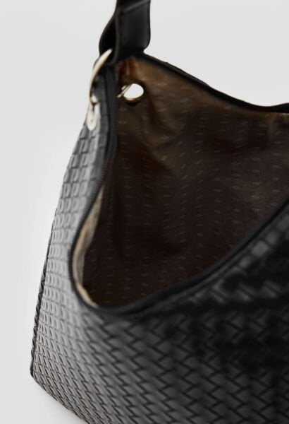 Örgülü Omuz Çantası Siyah