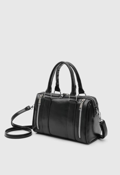 Fermuar Detaylı El Ve Çapraz Çanta Siyah