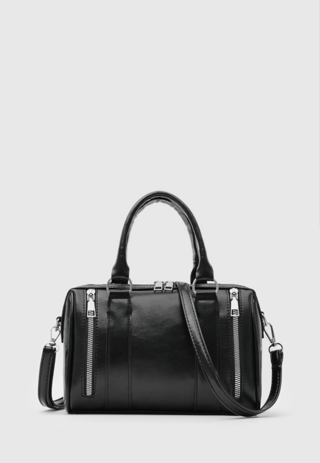 Fermuar Detaylı El Ve Çapraz Çanta Siyah